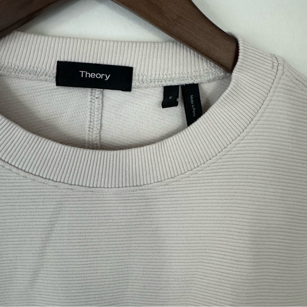 Theory Off-White Ribbed Knit Top